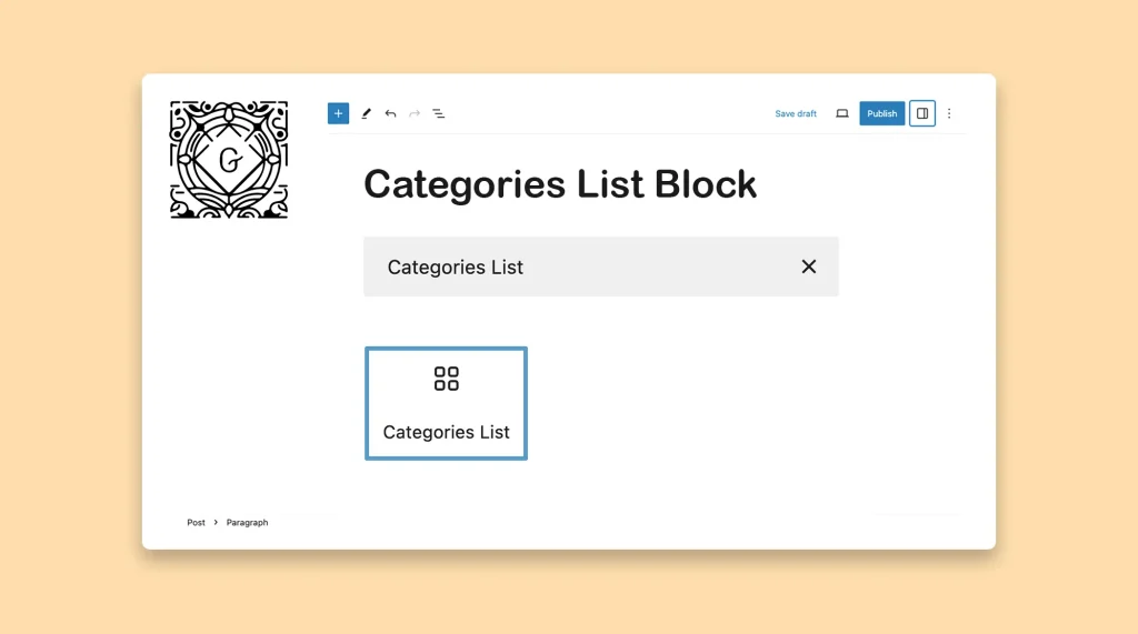 How to Use the Categories List Block to Show Post Categories in WordPress