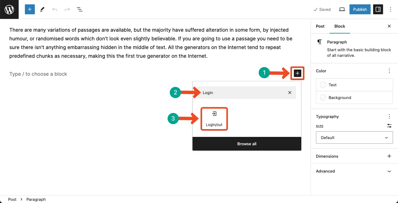 Find and Add the Block to a Suitable Place on Your Post/Page