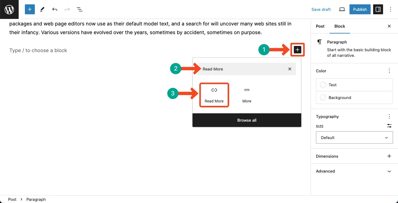 Find and Add the Read More Block 