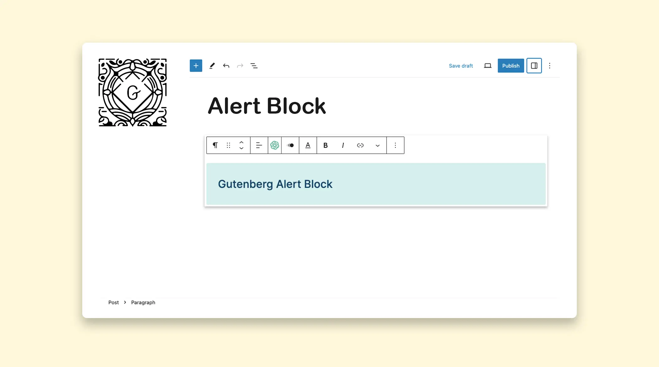 Gutenberg Alert Block