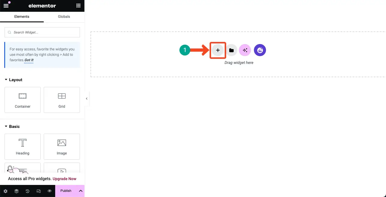 Open Elementor Canvas